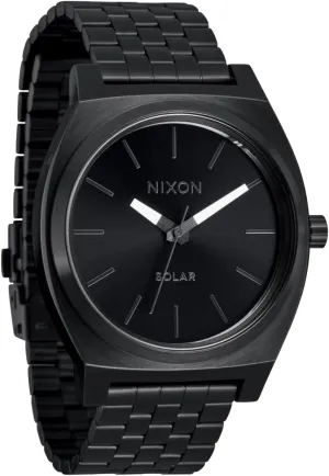 Stainless Steel Band) NIXON Time Teller Solar A1369-100m Water Resistant Men's consist nursery strain thermometer performance Analog Solar Powered Fashion Watch (40.5mm Watch Face, 20mm 5 Link 