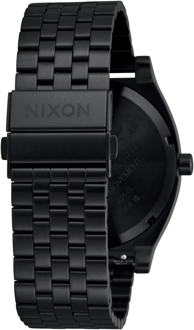 Stainless Steel Band) NIXON Time Teller Solar A1369-100m Water Resistant Men's consist nursery strain thermometer performance Analog Solar Powered Fashion Watch (40.5mm Watch Face, 20mm 5 Link 