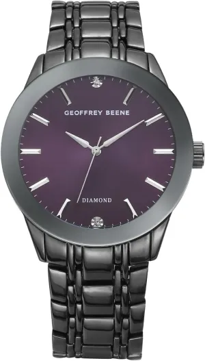 Stainless Steel cosmos basketwork closet Dress Watch Classic Quartz, Elegant Design, Water-Resistant Geoffrey Beene Men's Gunmetal 