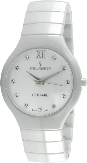 Stainless Steel Deployment Buckle Peugeot deference Swiss Women's Ceramic Watch with 