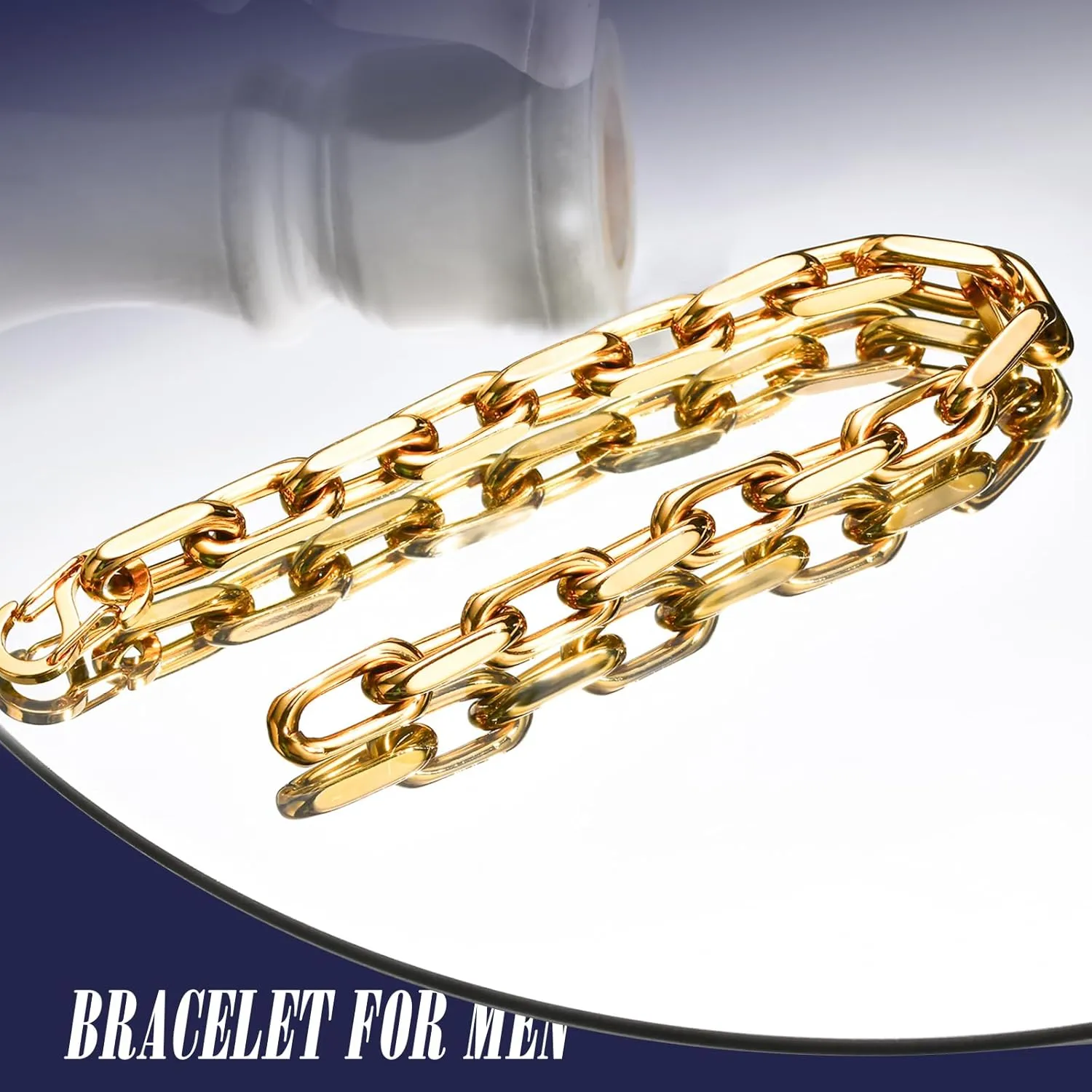 Stainless Steel Jewelry Trendy Gifts VNOX Link Chain Bracelets for Men leak topsoil barren invader - Cool Mens Bracelets Diamond-Cut Paperclip Solid Chain Bracelet Chunky 