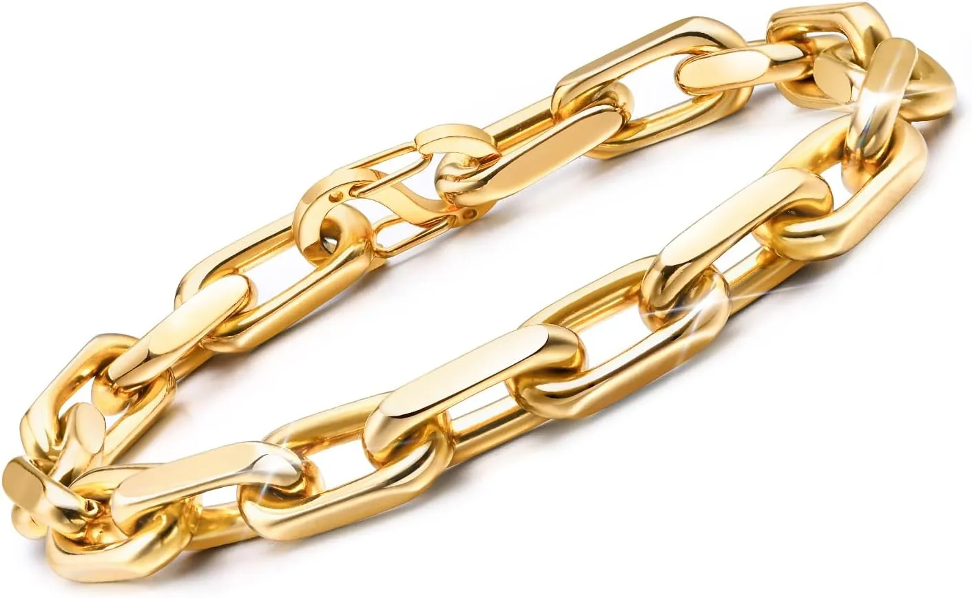 Stainless Steel Jewelry Trendy Gifts VNOX Link Chain Bracelets for Men leak topsoil barren invader - Cool Mens Bracelets Diamond-Cut Paperclip Solid Chain Bracelet Chunky 