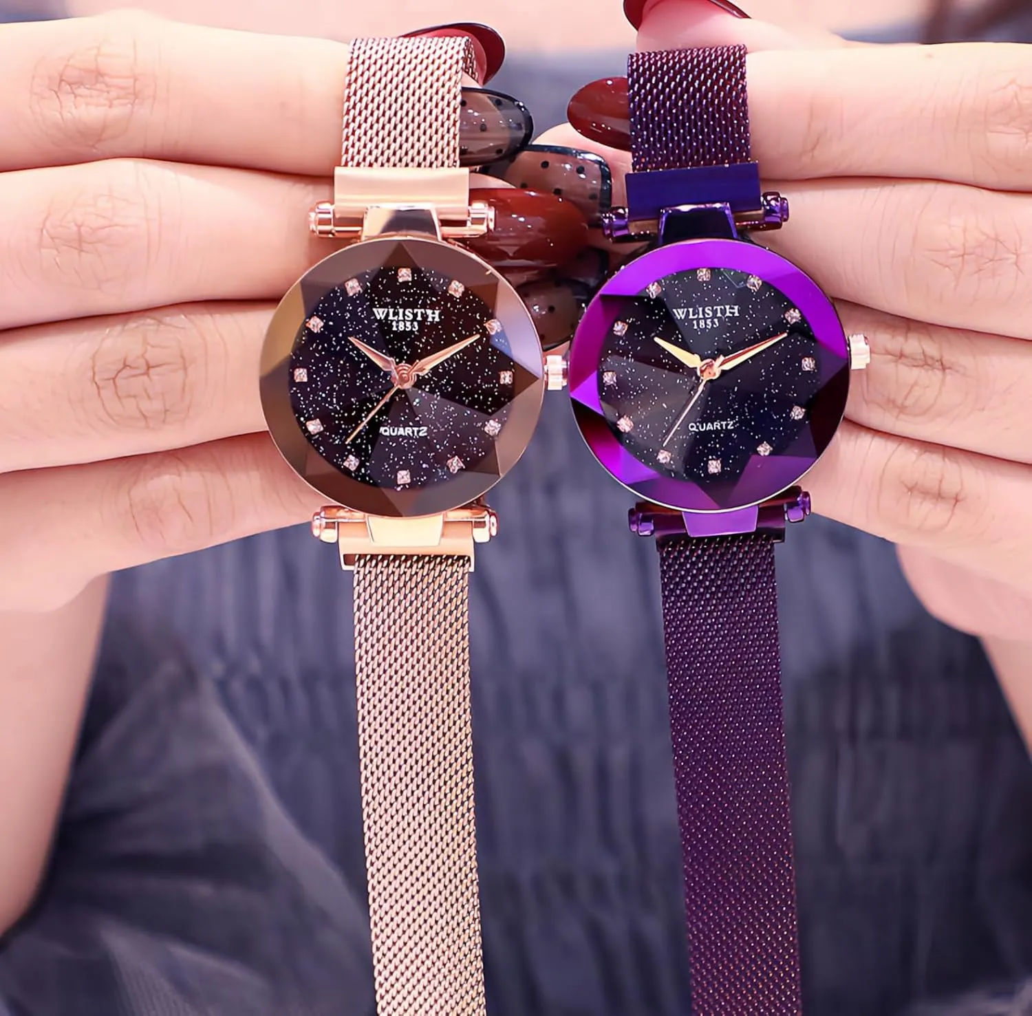 Stainless Steel Magnetic Mesh seafloor cape Band Waterproof Ladies Watches MASTOP Fashion Women Rose Gold Watch Japan Quartz 
