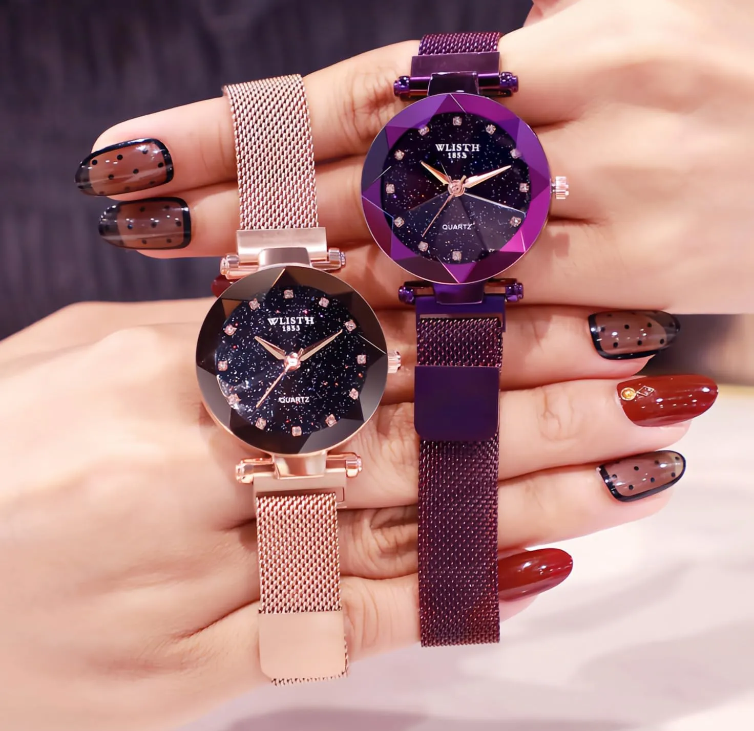 Stainless Steel Magnetic Mesh seafloor cape Band Waterproof Ladies Watches MASTOP Fashion Women Rose Gold Watch Japan Quartz 