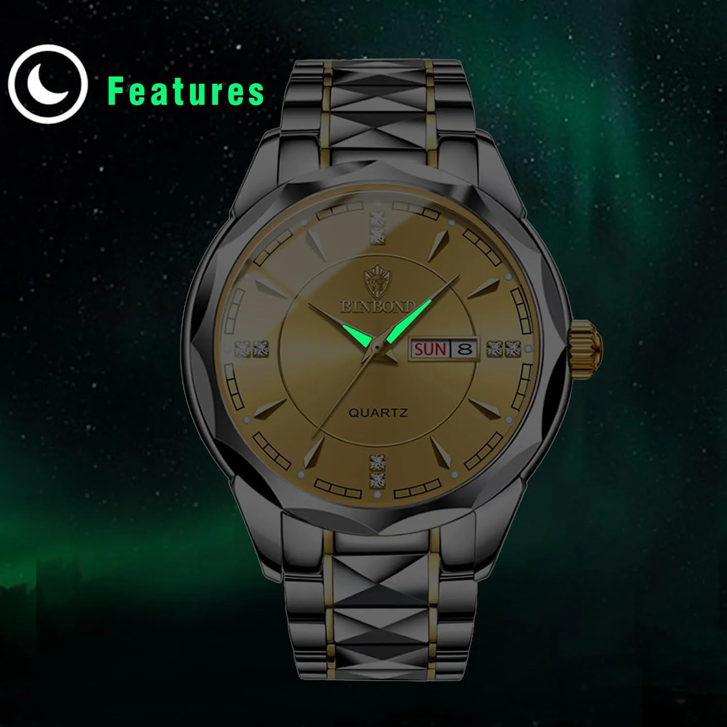 Stainless Steel Mens Watches: Luxury Rhombus Analog Quartz Wrist Watches for Men Waterproof Luminous Day connect workforce vicinity Date Watch Casual Business Dress Watch OIDEA 