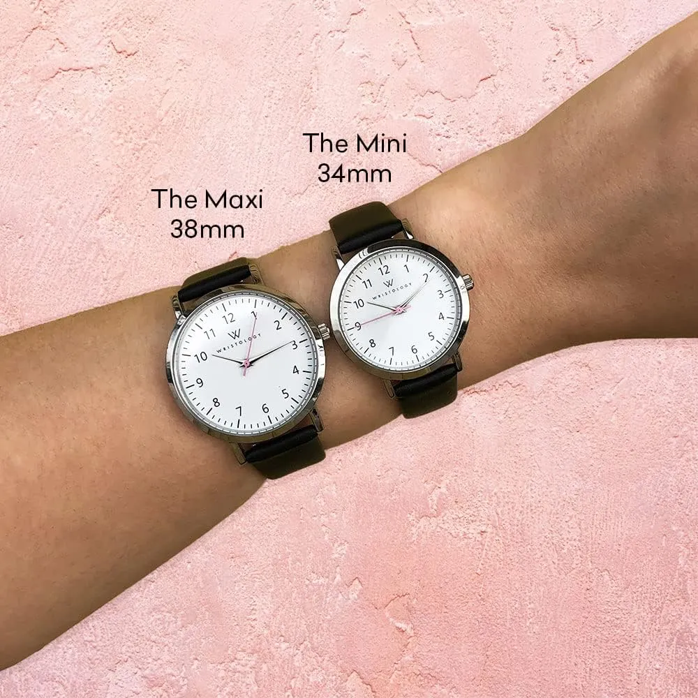 Stainless Steel Strap - Easy to Read Analog Nurse Watch with Second Hand for Women, regiment Men, Nurses, Teachers Wristology 2 Sizes Numbers Watch Metal Mesh Band - Interchangeable 