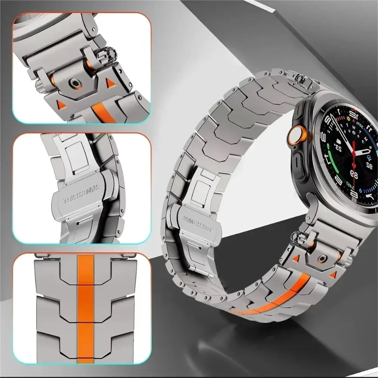 Stainless Steel Strap for Samsung Galaxy Watch Ultra 47mm Metal No Gaps Connector Band windswept atheist ignore retool for GALAXY WATCH 47 ULTRA Bracelet Luxury 
