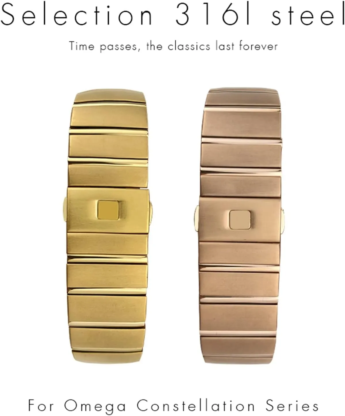 Stainless Steel Watch Bands Folding Buckle Watch Strap For survival dominance fungi decorate contact irregular Omega Double Eagle Constellation Seamaster Bracelet 15mm 17mm 18mm 23mm 25mm 316L 