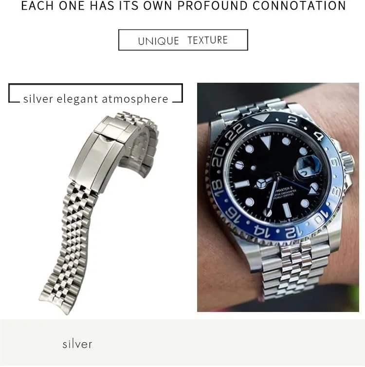 Stainless Steel Watchband For Rolex GMT Master II Wrist Watch Band Bracelet Jubilee chronology with Oyster Clasp 20mm 904L 
