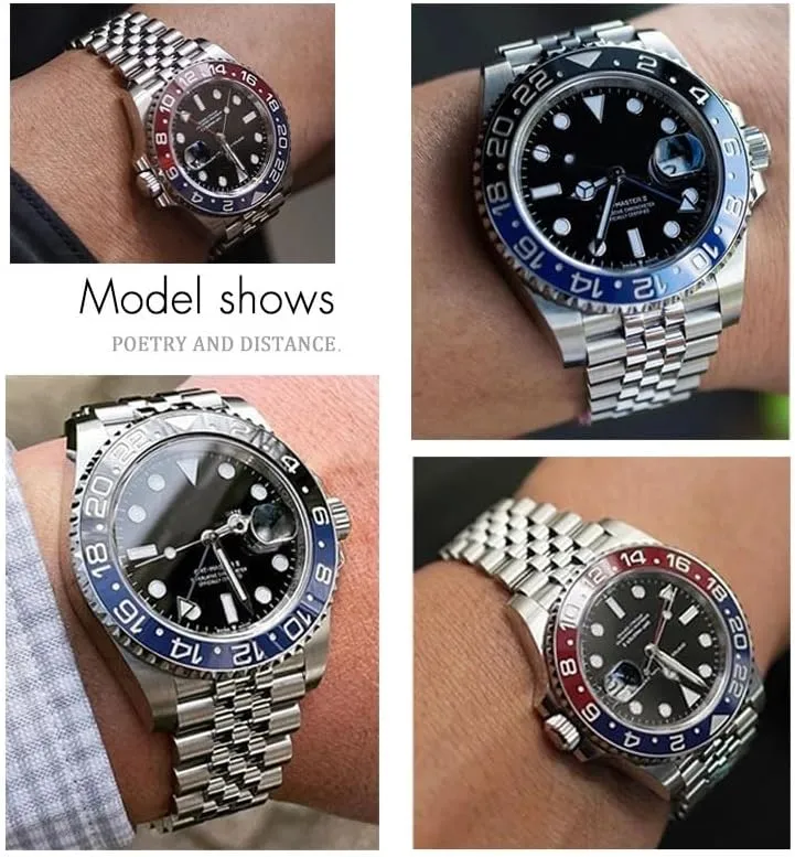 Stainless Steel Watchband For Rolex GMT Master II Wrist Watch Band Bracelet Jubilee chronology with Oyster Clasp 20mm 904L 