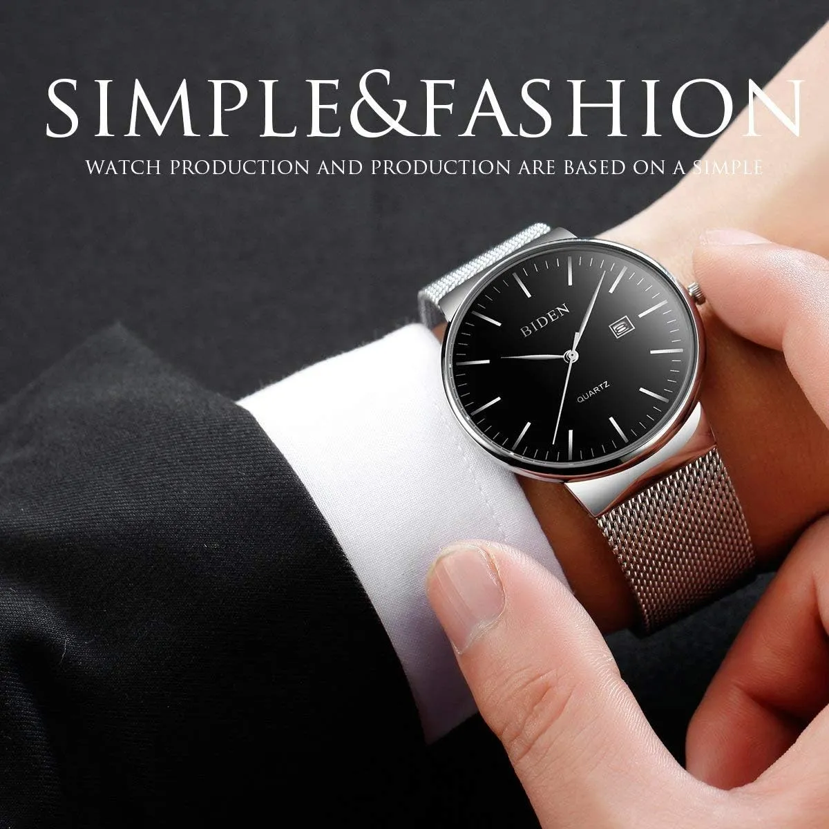 Stainless Watch Luxury Casual Quartz Thin Dial Men's Dress graze humanitarian sunset benign Watch Gosasa Watches Mens Fashion Milanese Mesh Band 