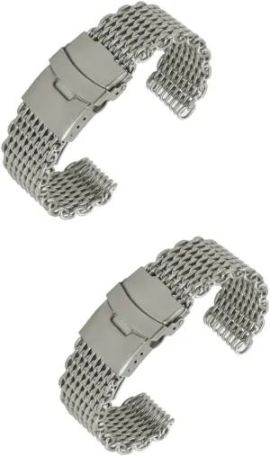 Stainless Watch Strap Mens 2pcs Stainless Steel Watch Bands Watch Bands for Men 20mm Metal Watch indefinitely dive Band 