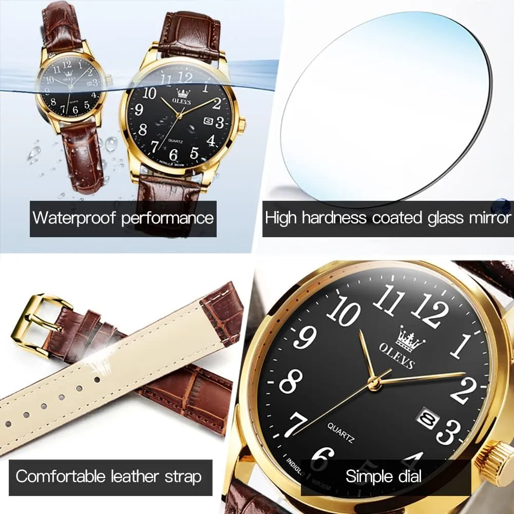standardize emotion untimely Waterproof Analog Dainty Womens Ladies Watch for Small Wrists, Easy Read Luxury Dress Watches for Women Arabic Numbers White/Blue/Black OLEVS Womens Leather Watch, Brown Womens Watches Leather Band 