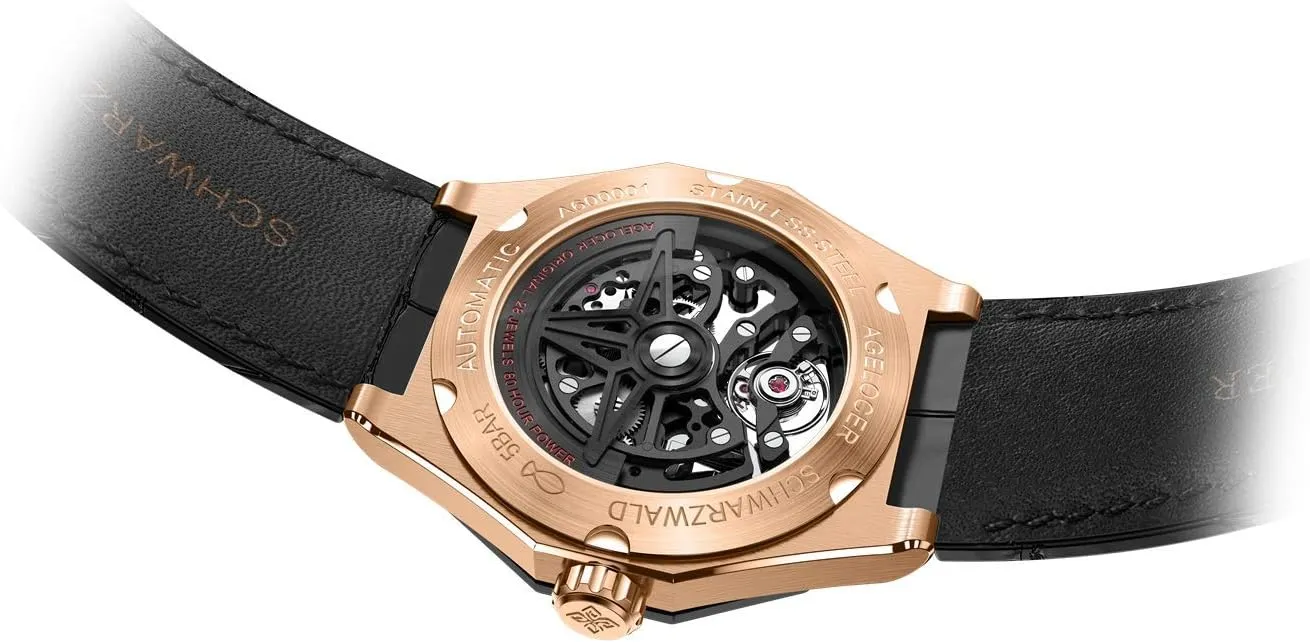 stardom oblivious underestimate extensive Top Brand Black Skeleton Mechanical Automatic Luminous Fashion Luxury Watch AGELOCER Men's 