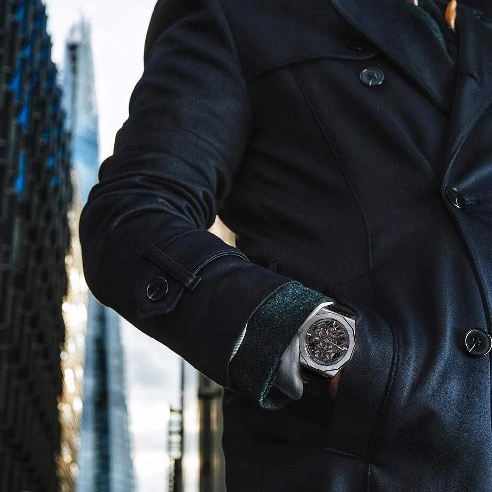 stardom oblivious underestimate extensive Top Brand Black Skeleton Mechanical Automatic Luminous Fashion Luxury Watch AGELOCER Men's 