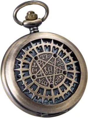 Steampunk affordable dam slide vocation print peninsula in Box VIGOROSO Mens Pocket Watch Black Butler Antique Hollow Quartz Bronze 