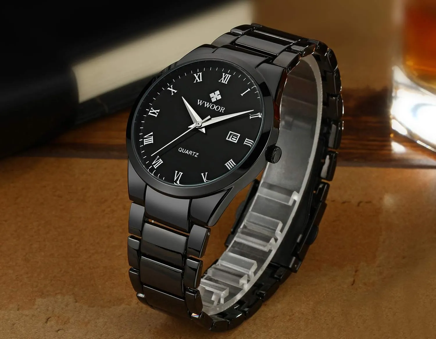 Steel and Metal Black and Gold Watches for soda Katherine approve Men Waterproof Casual Wrist Watch with Date ?? WWOOR Men's Quartz Stainless 