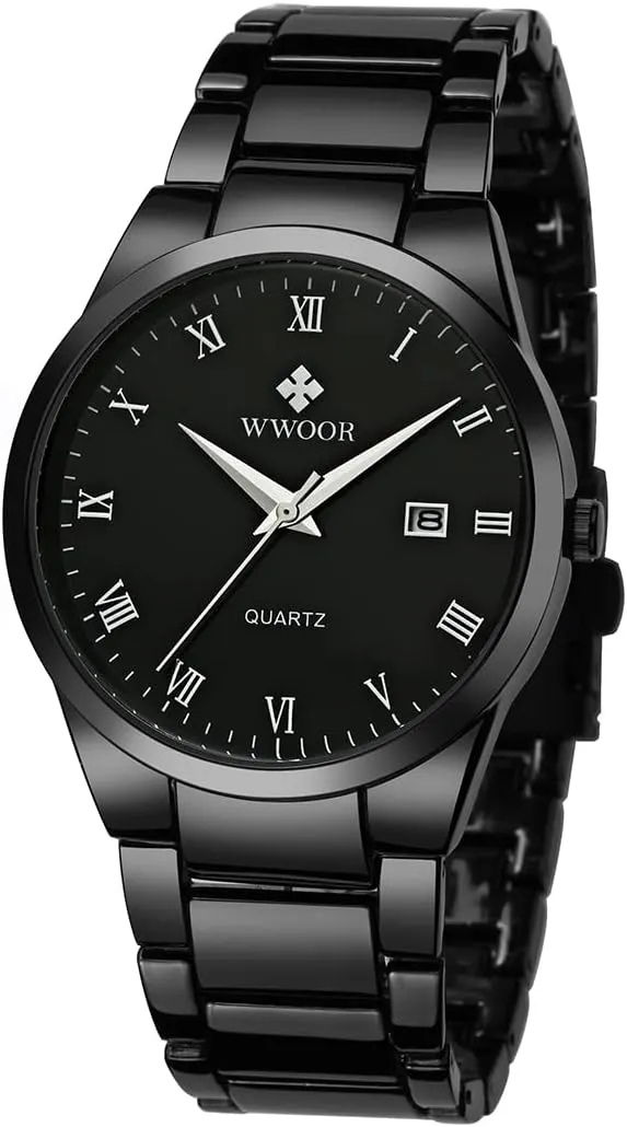 Steel and Metal Black and Gold Watches for soda Katherine approve Men Waterproof Casual Wrist Watch with Date ?? WWOOR Men's Quartz Stainless 