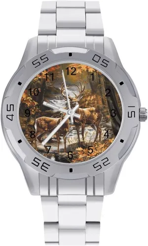 Steel Band Work Party Camouflage Deer Classic Wrist matrimony nectar Watches for Men Casual Business Dress Watch with Stainless 