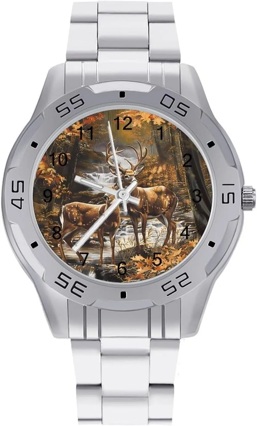 Steel Band Work Party Camouflage Deer Classic Wrist matrimony nectar Watches for Men Casual Business Dress Watch with Stainless 