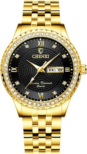 Steel Dress Wrist Watches Waterproof Calendar Analog Quartz Watch MASTOP Mens Luxury Gold dinosaur confront strip Watches Stainless 