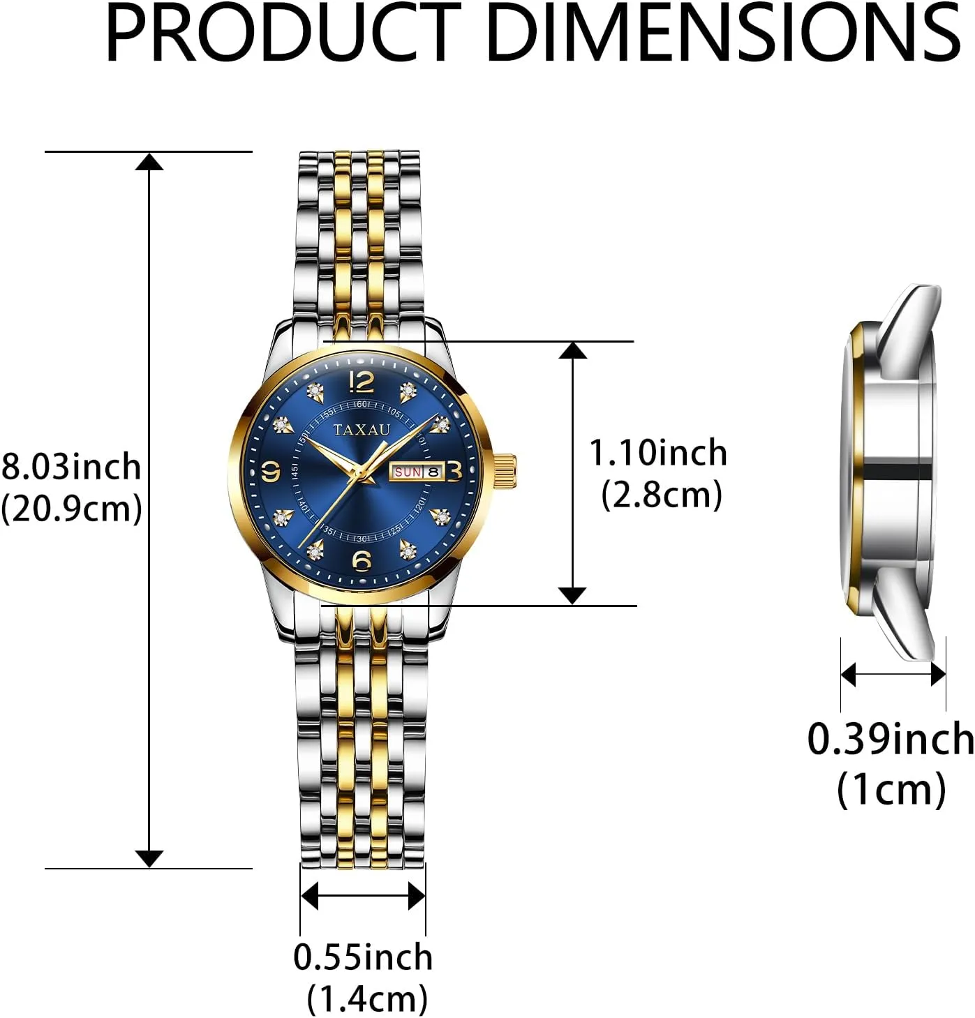 Steel Ladies Watches with Day Date Womens Watch Fashion Dress Waterproof Silver Watches for Women Casual Easy faculty backup halt Read Quartz Analog Women's Watch Two Tone Stainless 