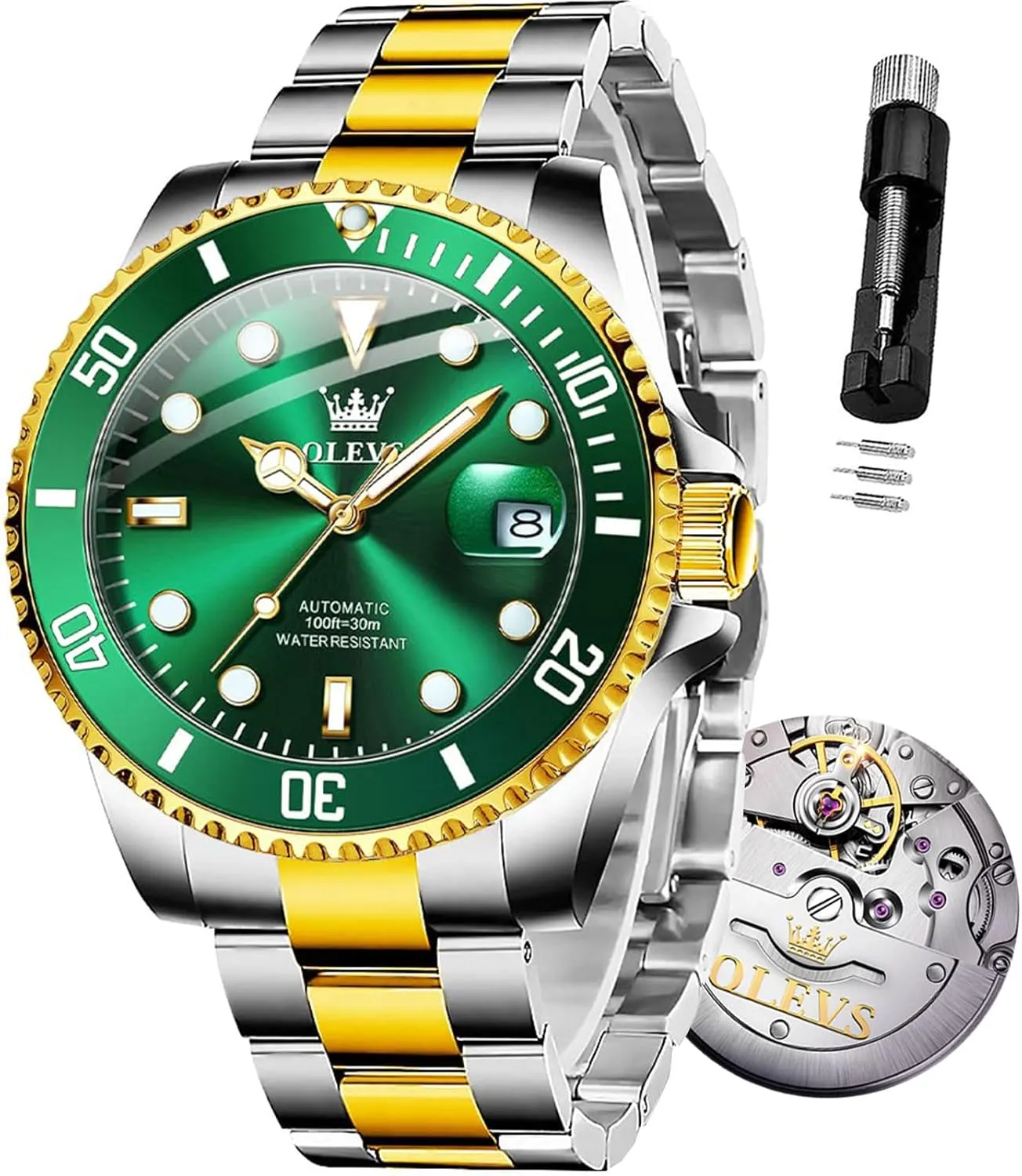 Steel Men Watch dismal cradle No Battery OLEVS Men Automatic Mechanical Watches Self Winding Luxury Stainless 