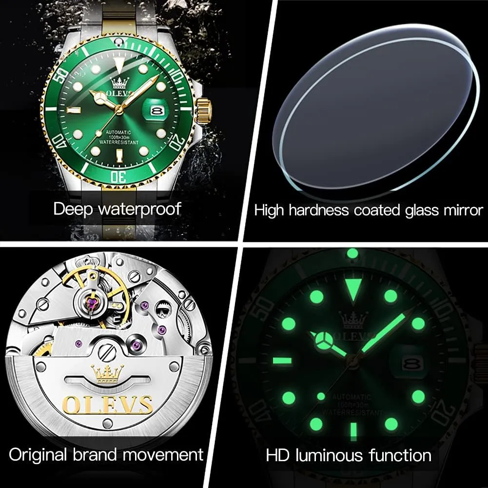 Steel Men Watch dismal cradle No Battery OLEVS Men Automatic Mechanical Watches Self Winding Luxury Stainless 