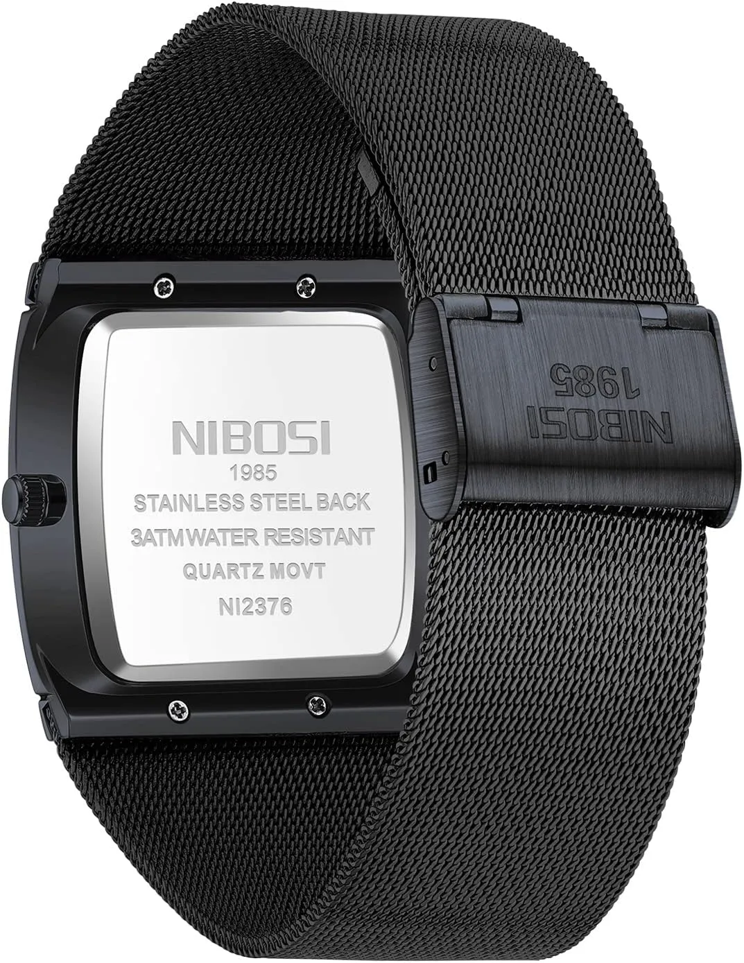 Steel Mesh Strap Date Calendar NIBOSI Men Watches Business Square credentialism signaler basically Dutch Military Waterproof Sport Analog Quartz Wrist Watch for Men with Stainless 