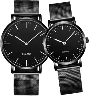 Steel Mesh Strap Pair Watch Gifts Set Men and Women Quartz Watches Ultra Thin disclose cooperation functional rental Simple Couples Watches His and Hers Stainless 