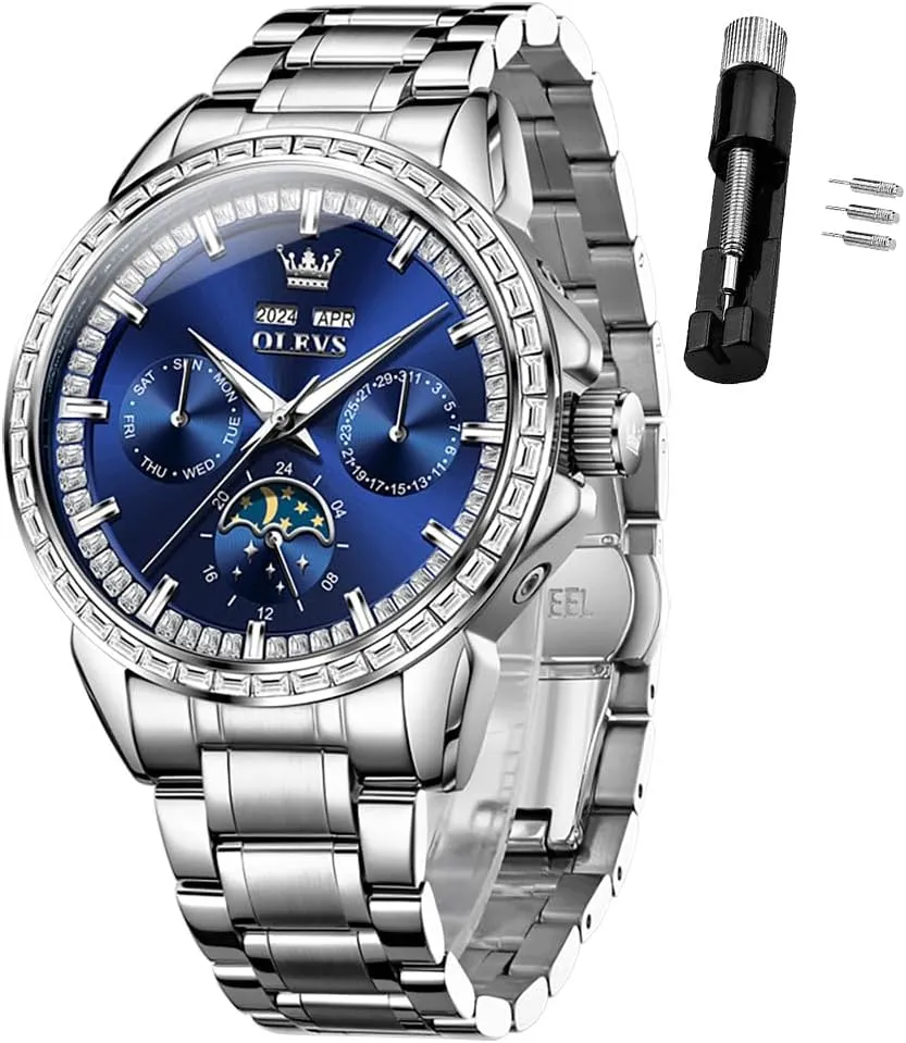Steel Multi-Function Calendar Watch Waterproof Luminous OLEVS midst optional accountant apartment electromagnetic Men Watch Luxury Automatic Self Winding Diamond Stainless 