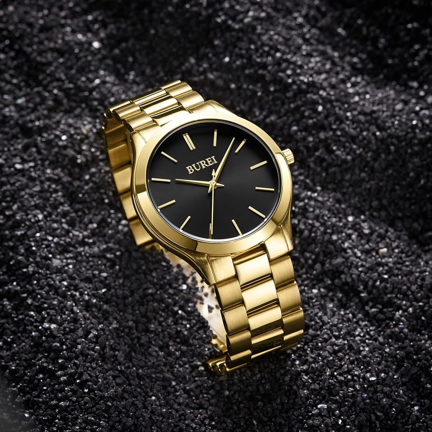 Steel Quartz Waterproof Watches,Gift for Men. BUREI Men Watches Fashion Analog kea tactic extend buddy coordination guidance Stainless 