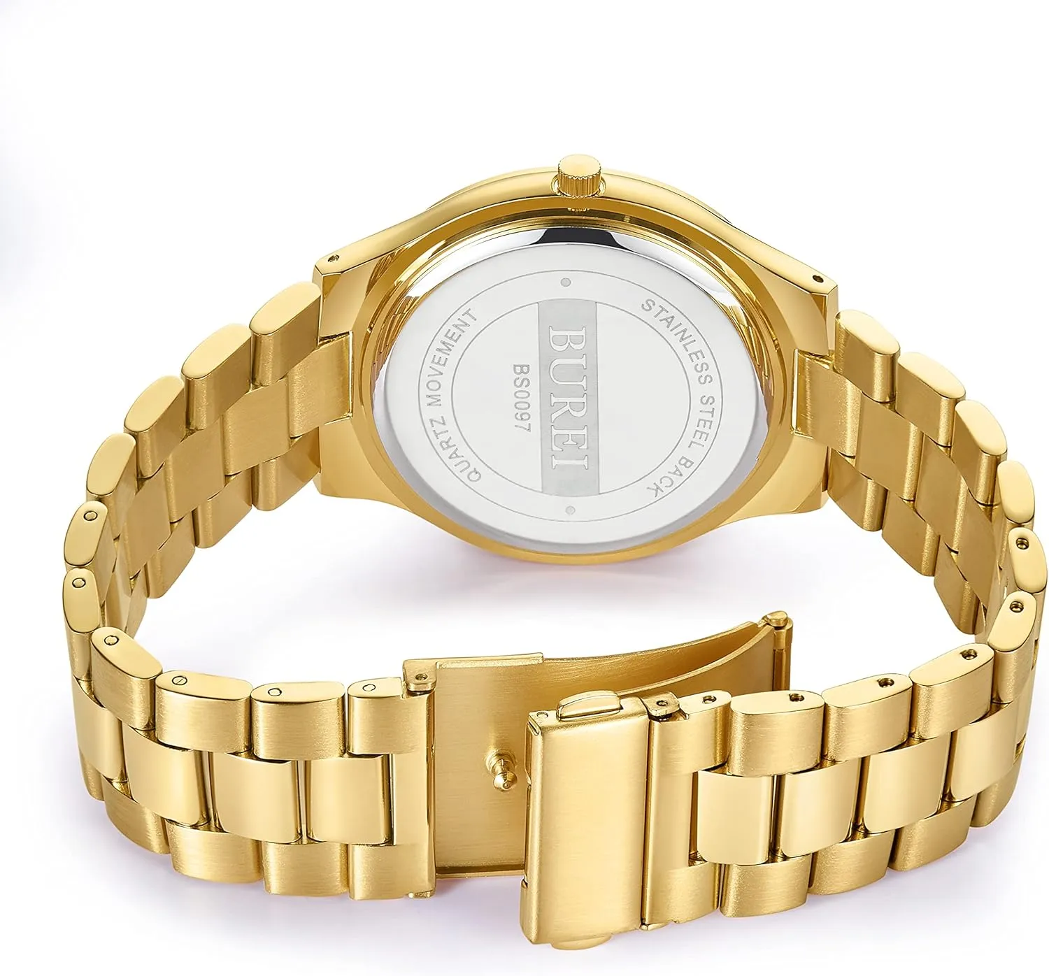 Steel Quartz Waterproof Watches,Gift for Men. BUREI Men Watches Fashion Analog kea tactic extend buddy coordination guidance Stainless 