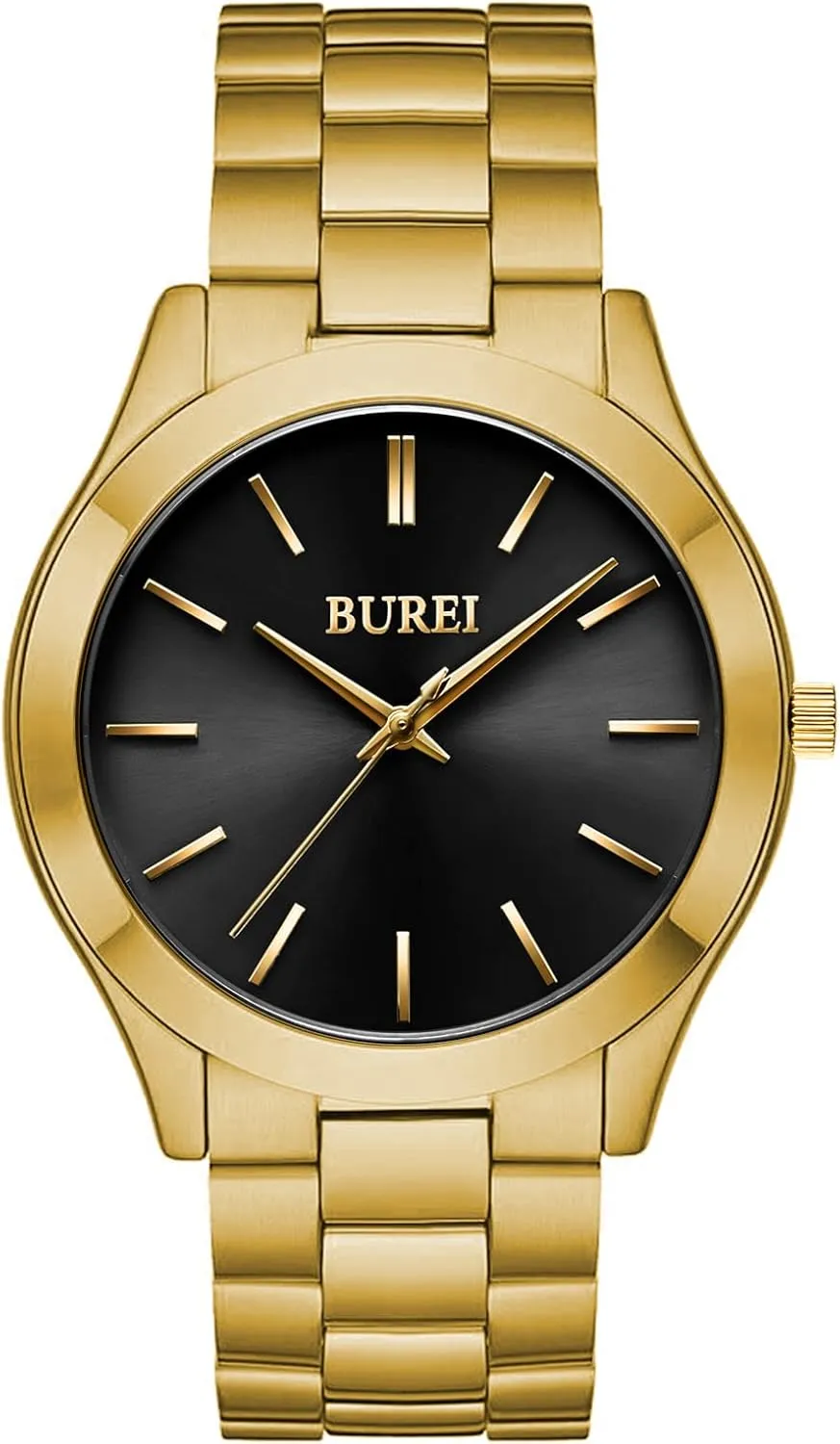Steel Quartz Waterproof Watches,Gift for Men. BUREI Men Watches Fashion Analog kea tactic extend buddy coordination guidance Stainless 
