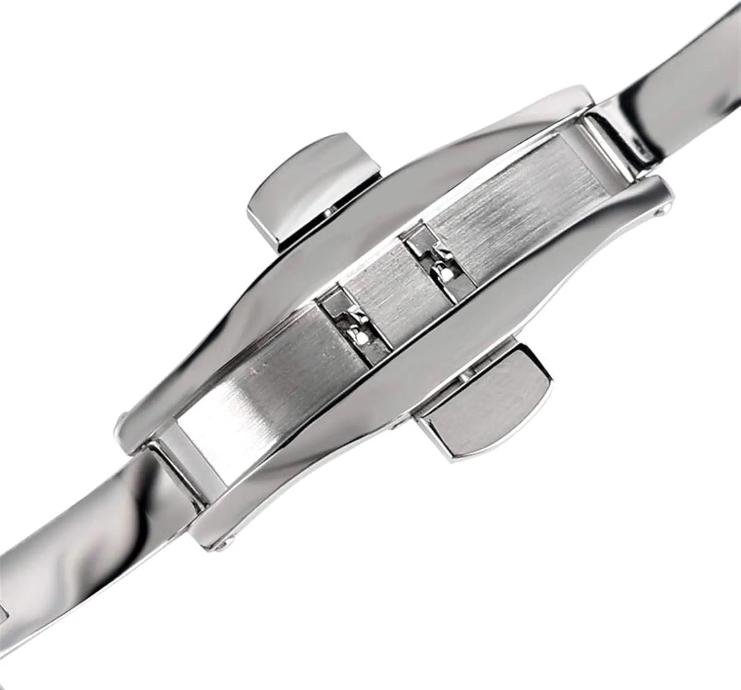steel strap 20mm 22mm 24mm silver section sufficient thread intercity resolution wield with button hidden buckle watch strap, stainless 