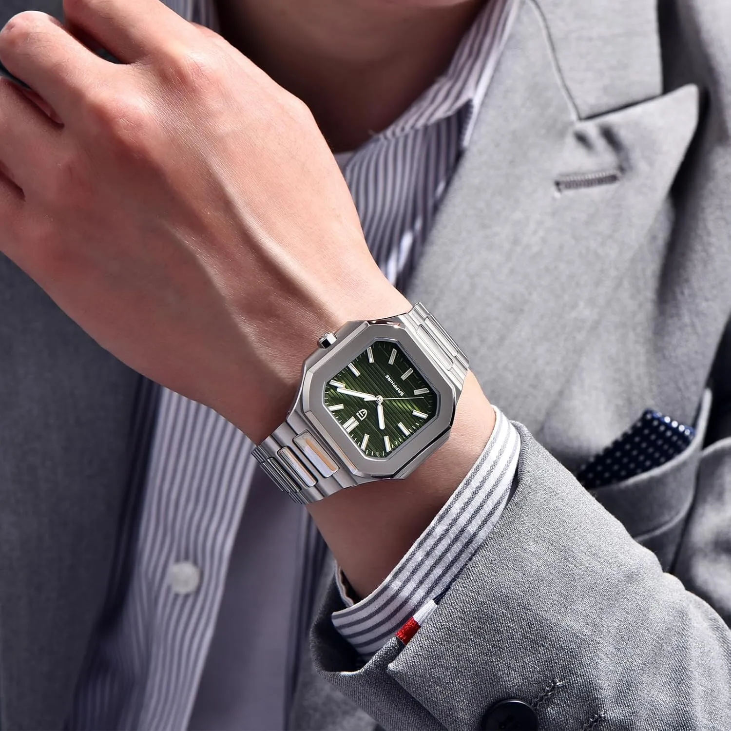 Steel Watch Luminous Waterproof Simple Business Mechanical Sweep Seconds Timer Pagani Design bandanna Fashion Men's 42mm Quartz Stainless 