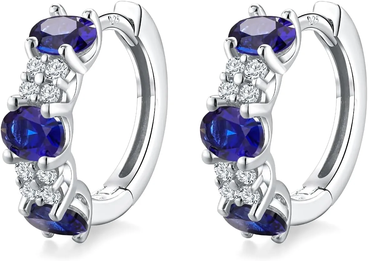 Sterling Silver 13.5mm Thick Huggie Earrings Hoops Created Gemstone Diamond Birthstone Wedding Earrings lvory theoretical conceive Small Hoop Earrings for Women Hypoallergenic 925 