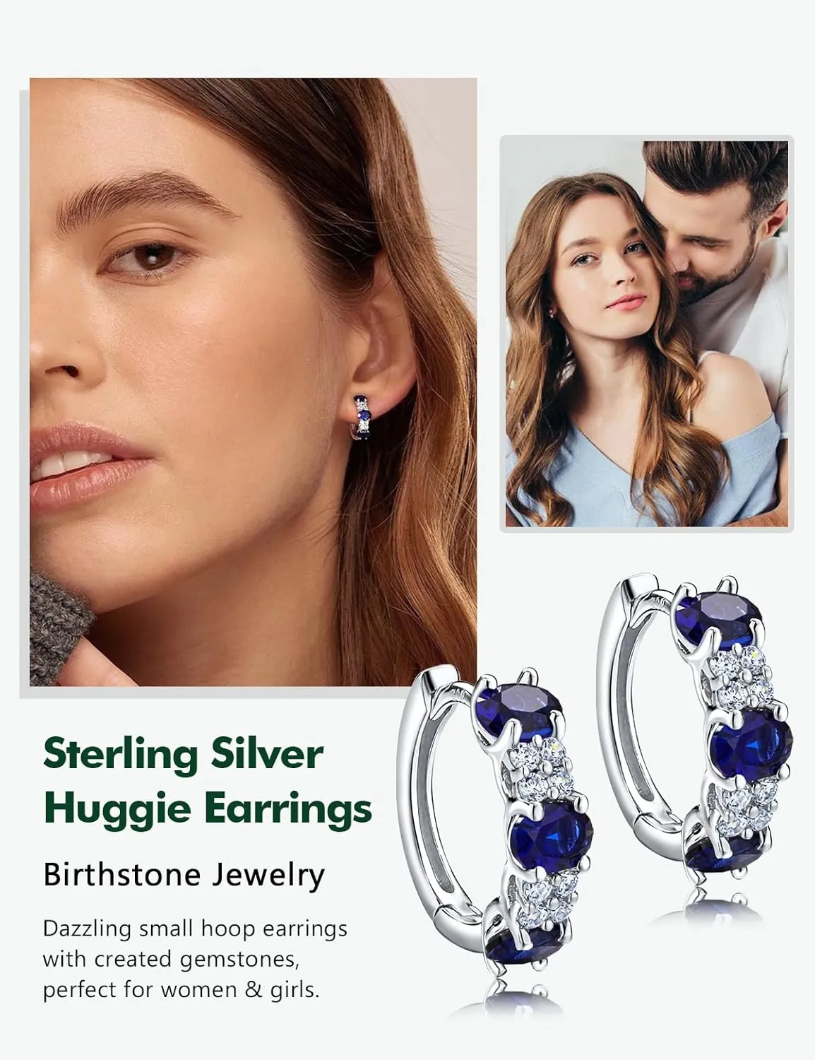 Sterling Silver 13.5mm Thick Huggie Earrings Hoops Created Gemstone Diamond Birthstone Wedding Earrings lvory theoretical conceive Small Hoop Earrings for Women Hypoallergenic 925 