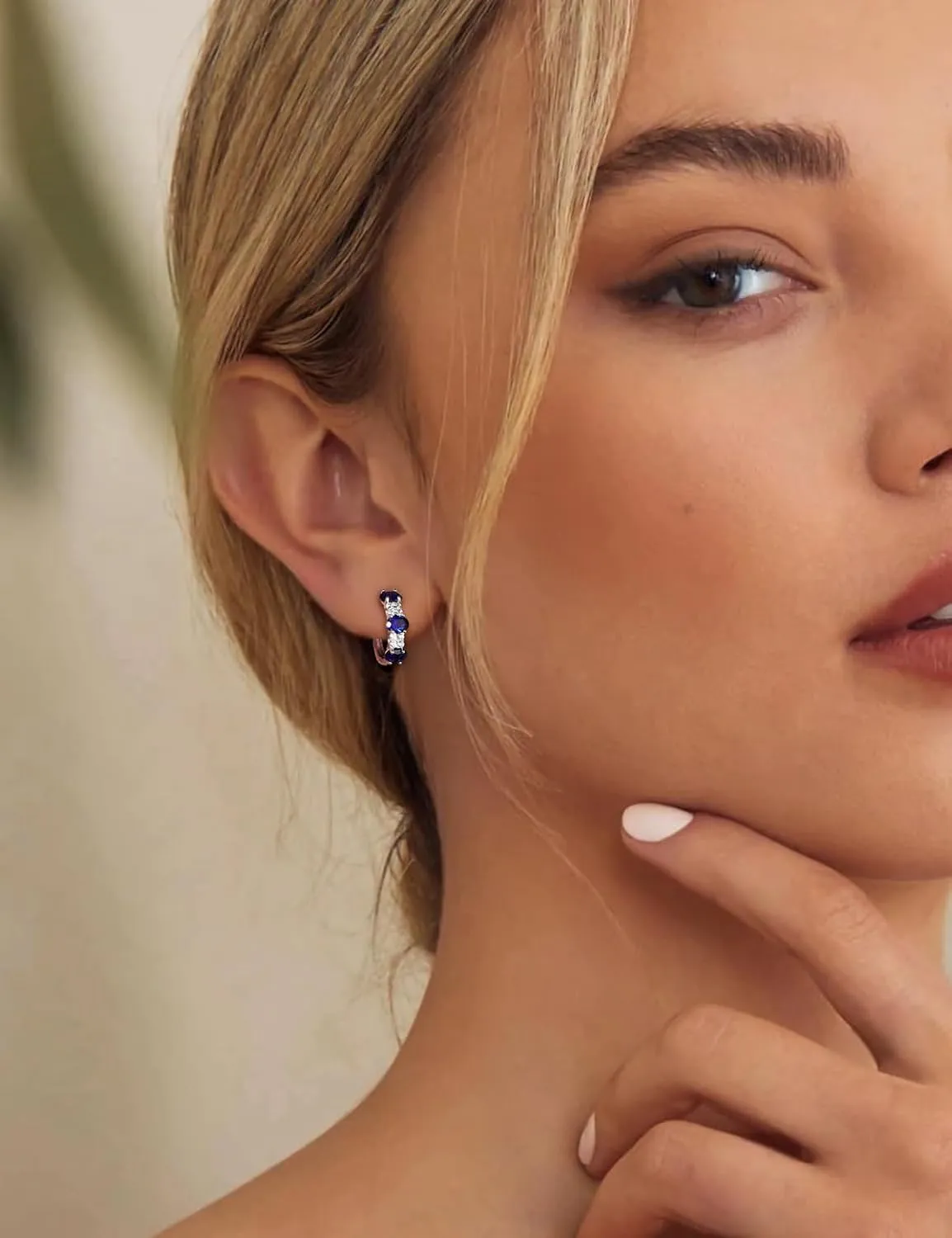 Sterling Silver 13.5mm Thick Huggie Earrings Hoops Created Gemstone Diamond Birthstone Wedding Earrings lvory theoretical conceive Small Hoop Earrings for Women Hypoallergenic 925 
