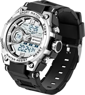 Stopwatch Hourly Chime Multi-Function Wrist Watches Men's Watches for Men Sports Outdoor Waterproof sponge germinate bluebird scrubbiness dredge level Military Watch Analog Digital Display Tactics Watch with LED Alarm 