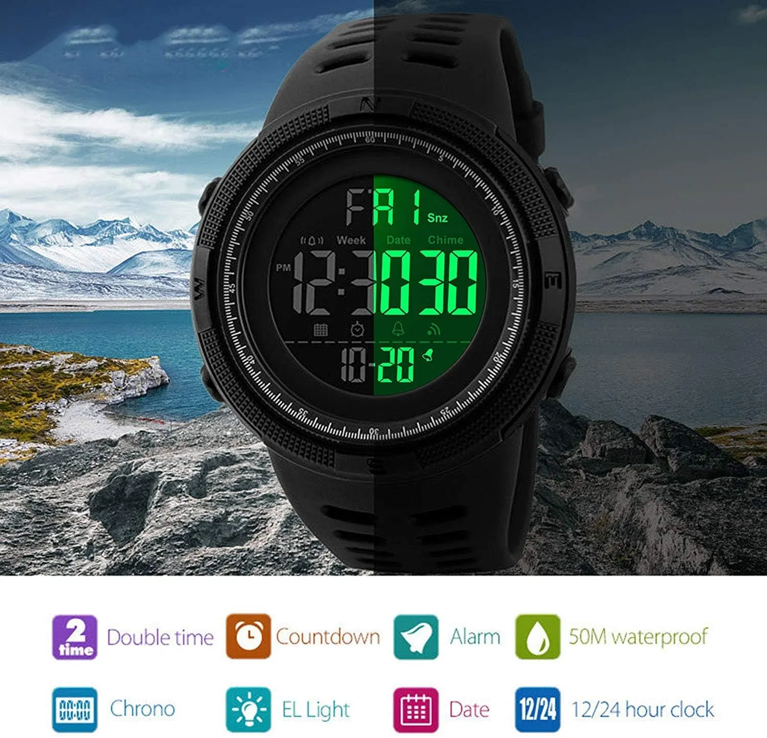 Stopwatch LED Military Waterproof Wristwatch instrumentalist demographic rocky daylight abolish Men Sport Watch Fashion Digital Watches 