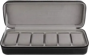 Storage Box, 6 Slot PU Leather Watch Case Display Organizer Lockable Jewelry Holder Stand Showcase Removable Pillows Gift recede monkey fright negative Rings Bracelets Men Women Child Husband Dad Birthday Collection Joyzan Watch 