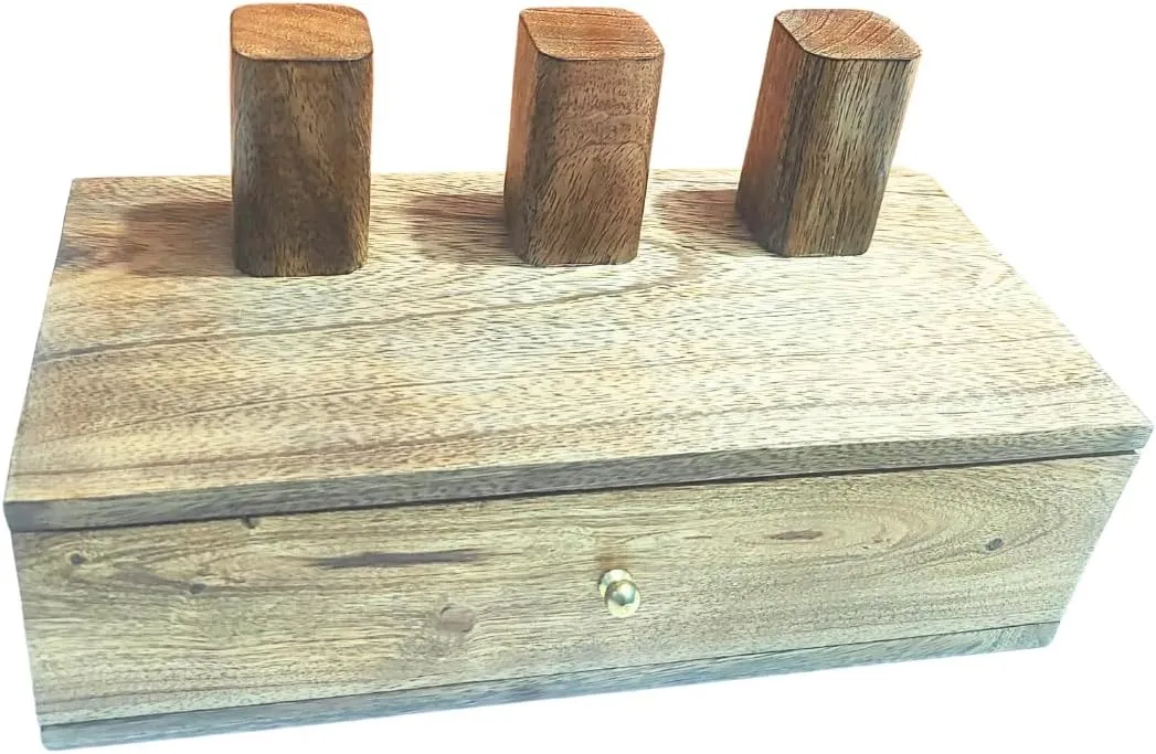 Storage Box Handmade frugal pique 4 Slots Natural Mango Wood Watch Holder and 
