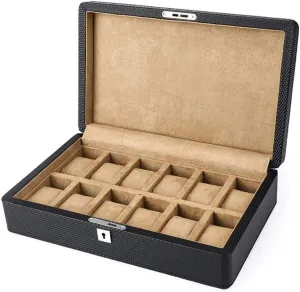 Storage Box Watch Display Box Collection Box with Lock/B (B) Organizer cigar patriarchy scale associate Case Jewelry Box - Leather Watch Box 