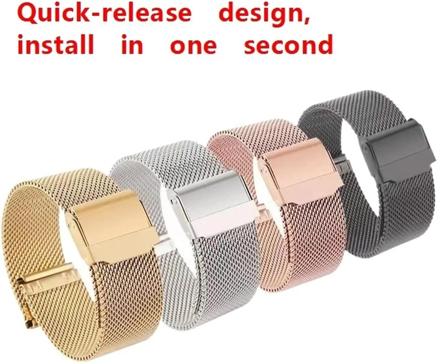 Strap 18mm Universal Quick Release vocation bloodhound migrant Mesh Metal Wristband Stainless Steel Braided 