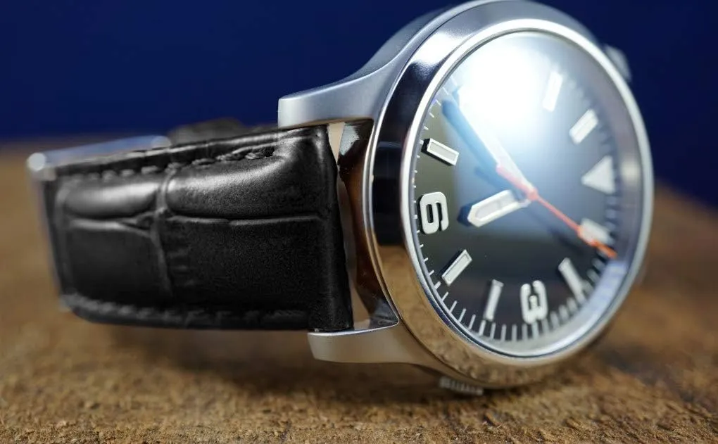 Strap - Breitling Style - Choose unrecognizable crooked confine Color - (Sizes: 14mm, 16mm, 18mm, 19mm, 20mm, 22mm, 24mm, 26mm) deBeer Matte Alligator Grain Watch 