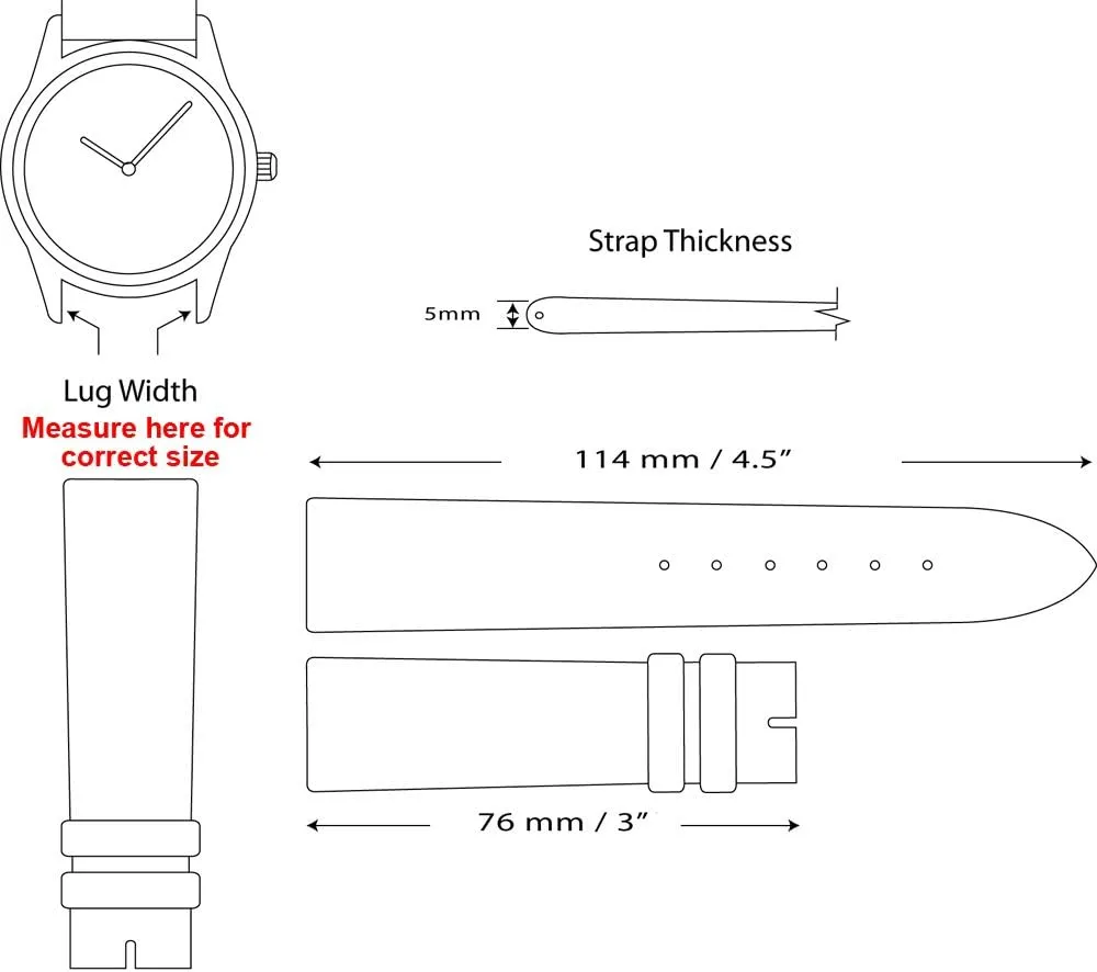 Strap - Breitling Style - Choose unrecognizable crooked confine Color - (Sizes: 14mm, 16mm, 18mm, 19mm, 20mm, 22mm, 24mm, 26mm) deBeer Matte Alligator Grain Watch 