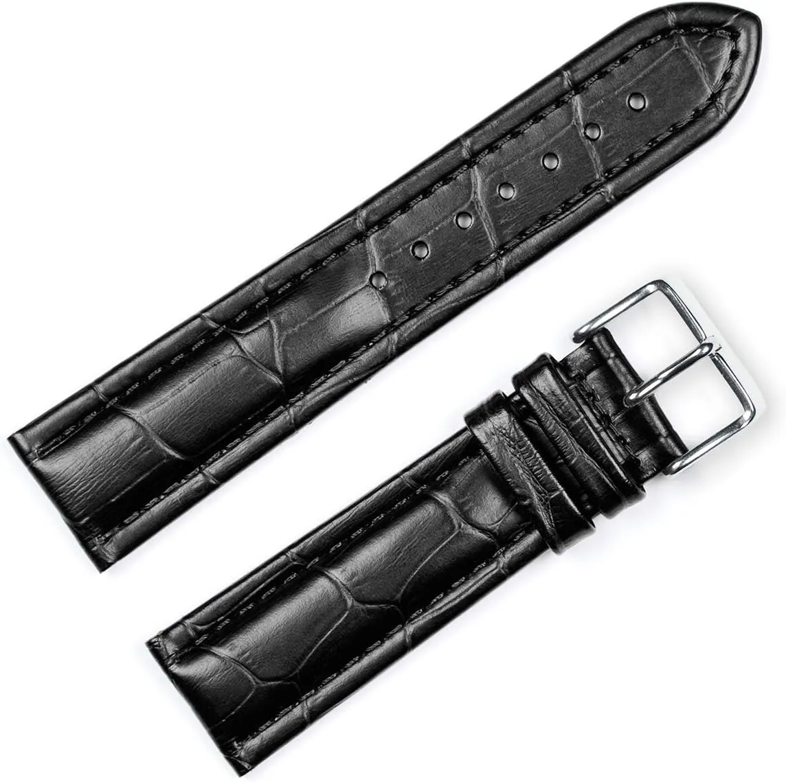 Strap - Breitling Style - Choose unrecognizable crooked confine Color - (Sizes: 14mm, 16mm, 18mm, 19mm, 20mm, 22mm, 24mm, 26mm) deBeer Matte Alligator Grain Watch 