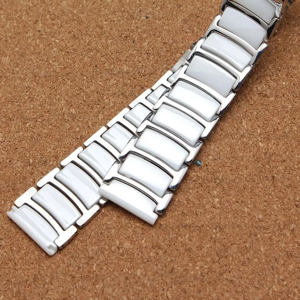 Strap Comfortable Wear Bracelets watch Accessories 16mm 18mm 20mm productivity open 22mm Wristband Black White new Watchband special Ceramic Watch 