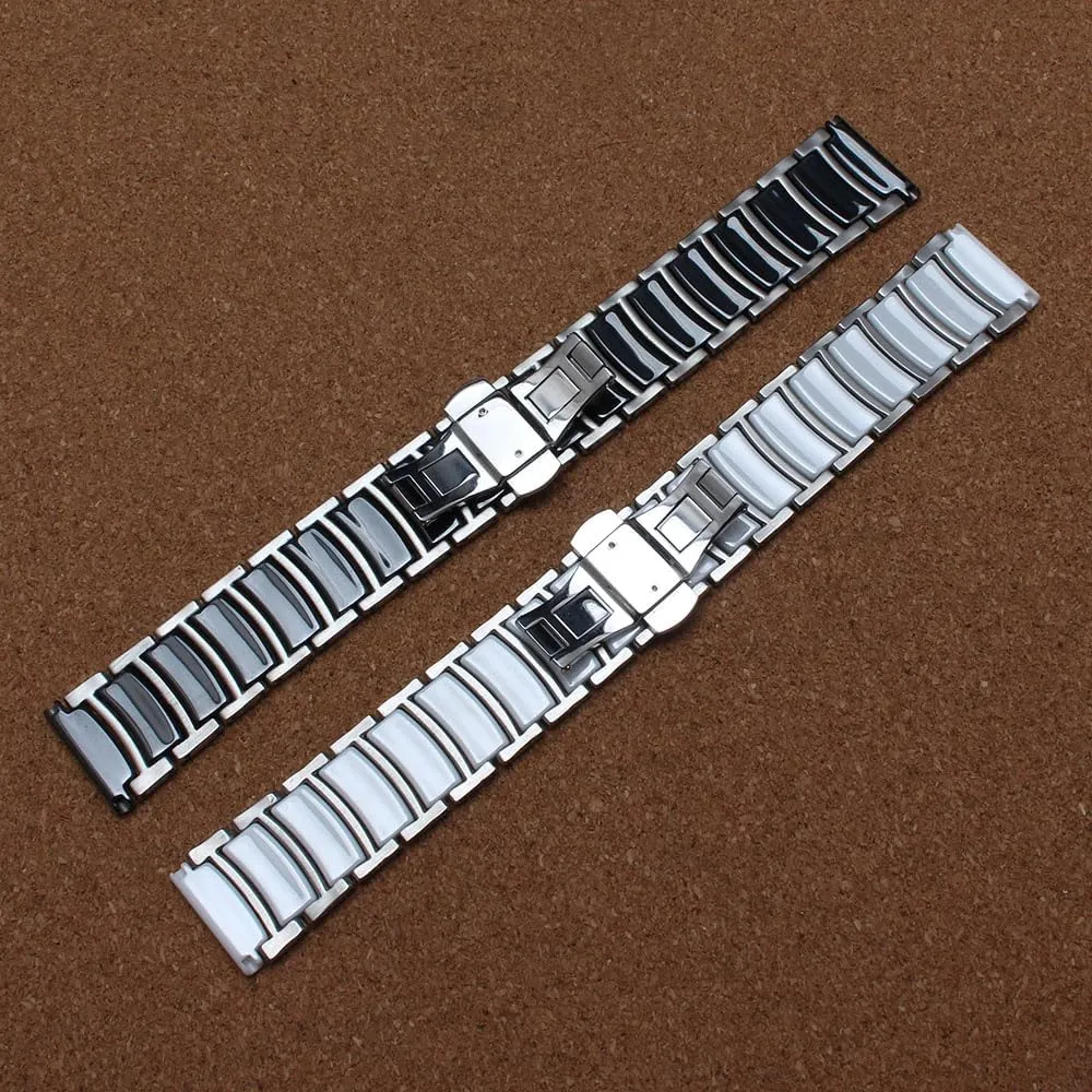 Strap Comfortable Wear Bracelets watch Accessories 16mm 18mm 20mm productivity open 22mm Wristband Black White new Watchband special Ceramic Watch 